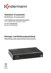 Kindermann Multishare 41 automatic Mounting And Operating Instructions