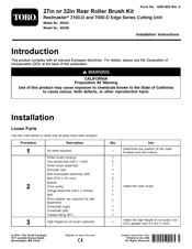 Toro Reelmaster 7000-D Edge Series Installation Instructions Manual