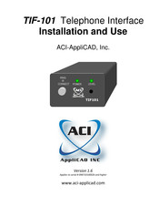 ACI-AppliCAD TIF-101 Installation And Use Manual