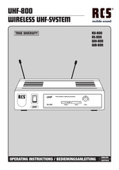 RCS RU-800 Operating Instructions Manual