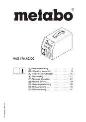 Metabo Elektra Beckum WIG 170 AC/DC Operating	 Instruction