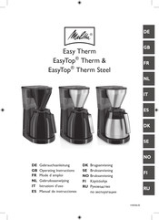 Melitta EasyTop Therm Operating Instructions Manual