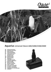Oase Aquarius Universal Classic 1000 Operating Instructions Manual