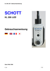 SCHOTT KL 200 LED Operating Instructions Manual