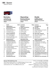 Baumer PA220 Operating Instructions Manual