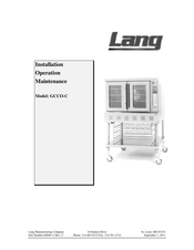 Lang GCCO-C Installation Operation & Maintenance