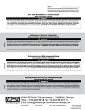 MSA 10102694 Use And Maintenance Instructions