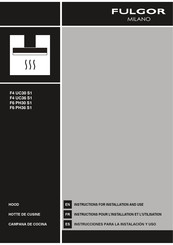 Fulgor Milano F6 PH30 S1 Instructions For Installation And Use Manual