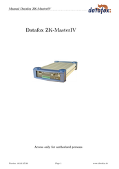 Datafox ZK-MasterIV Manual