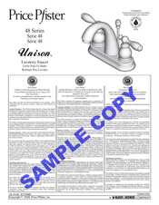 Black & Decker Price Pfister Unison 48 Series Manual