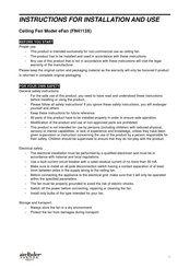 aireRyder eFan FN4113 Series Instructions For Installation And Use Manual