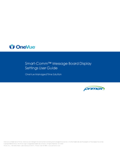 Primex OneVue Smart-Comm Settings User Manual