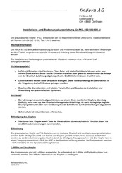 Findeva FKL 100 Installation And Short-Form Operating Manual