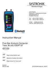 SYSTRONIK BLUELYZER ST Instruction Manual
