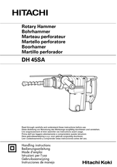 Hitachi DH 45SA Handling Instructions Manual