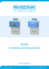 Rheonik RHE45 Installation & Start?Up Manual