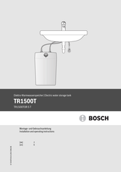 Bosch TR1500TOR 5 T Installation And Operating Instructions Manual