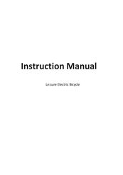 LE:SURE CITY 2.0 Series Instruction Manual