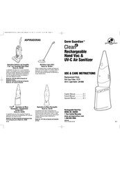 Guardian Germ Guardian Clean2 GGH200 Use & Care Instructions Manual