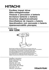 Hitachi WH 12DK Handling Instructions Manual