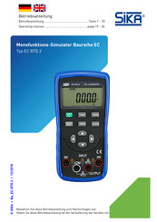 SIKA EC RTD.2 Operating Manual