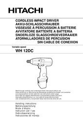 Hitachi WH 12DC Handling Instructions Manual