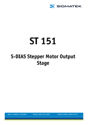 SIGMATEK ST 151 Manual