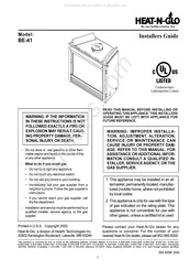 Hearth Technologies Heat-N-Glo BE-41 Installer's Manual