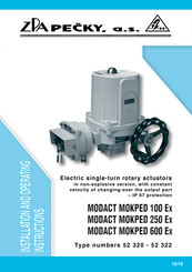 ZPA Pecky, a.s. MODACT MOKPED 600 Ex Installation And Operating Instructions Manual