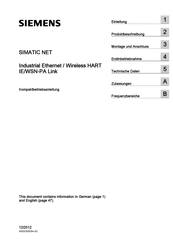 Siemens SIMATIC NET IE/WSN-PA Link Compact Operating Instructions