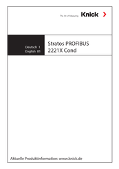 Knick Stratos PROFIBUS 2221X Cond User Manual