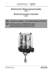 Gemu 1211 Installation, Operating And Maintenance Instructions