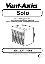 Vent-Axia Solo Series Fitting And Wiring Instructions