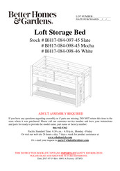Better Homes And Gardens Bh17 084 098, Wolf Creek Bookcase Storage Bed Instructions