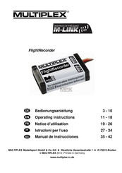 Multiplex FlightRecorder Operating Instructions Manual