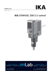 IKA STARVISC 200-2.5 control Manual