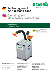 Schako Reven X-CYCLONE LM-1 Operating And Maintenance Instructions Manual