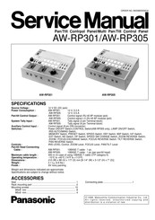 Panasonic AWRP301 - PAN/TILT CONTROL PAN Service Manual