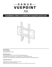 Sanus VUEPOINT F22 Manual