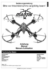 ACME Mantis Zoopa Q600 Manual