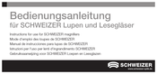 Schweizer SIR Instructions For Use Manual