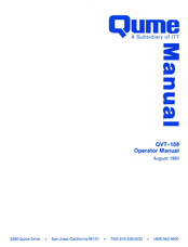 Qume QVT-108 Operator's Manual