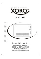 Xoro HSD 7580 Operation Manual