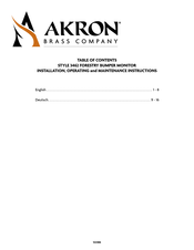 Akron 3462 Installation, Operating And Maintenance Instructions