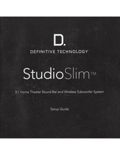 Definitive Technology StudioSlim Setup Manual