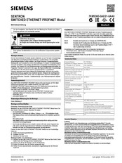 Siemens SENTRON Series Operating Instructions Manual