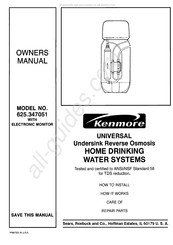 Kenmore 625.347051 Owner's Manual