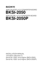 Sony BKSI-2050 Installation Manual