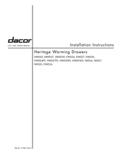 Dacor Epicure EWD27 Installation Instructions Manual