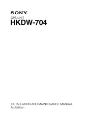 Sony HKDW-704 Installation And Maintenance Manual